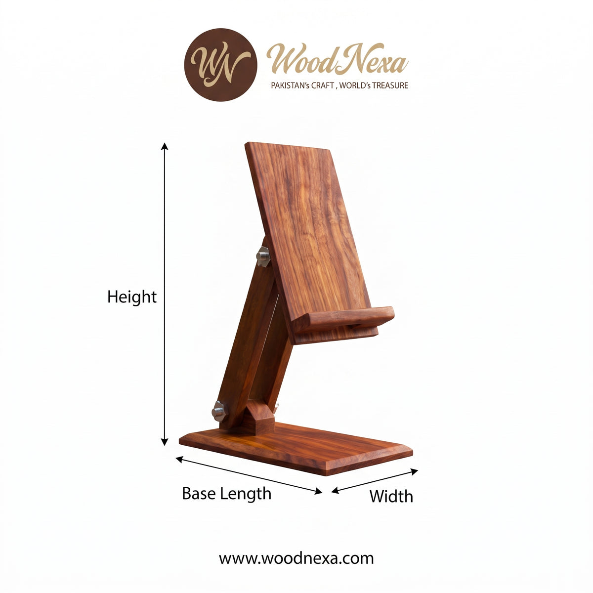 Premium Adjustable Wooden Mobile Stand | Ergonomic Desk Phone Holder