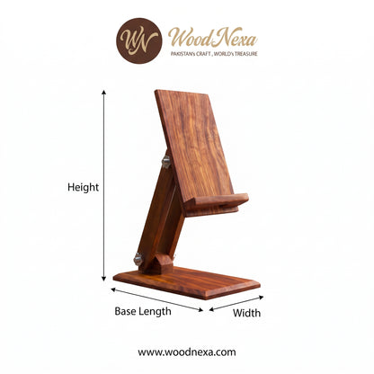 Premium Adjustable Wooden Mobile Stand | Ergonomic Desk Phone Holder