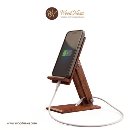 Premium Adjustable Wooden Mobile Stand | Ergonomic Desk Phone Holder