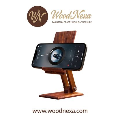 Premium Adjustable Wooden Mobile Stand | Ergonomic Desk Phone Holder