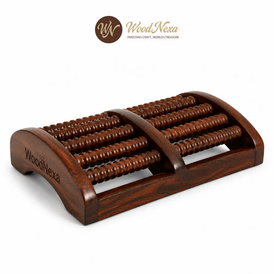 WoodNexa Premium Wooden Foot Massager Roller | Natural Sheesham Wood Stress & Pain Relief Reflexology Massager for Plantar Fasciitis, Heel, and Foot Arch Pain